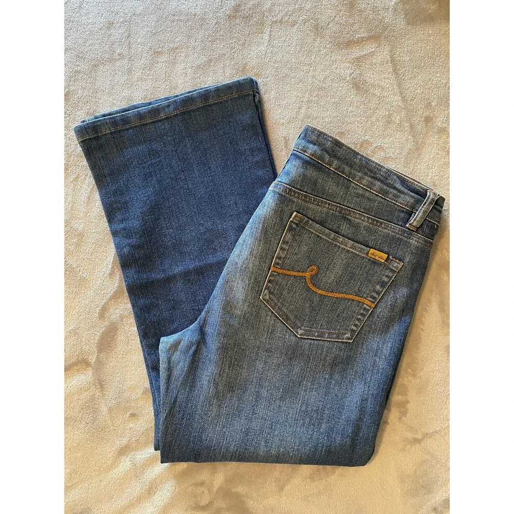Bill Blass Jeans Womens Sz16 Blue‎ Bootcut Stretch Linear Casual Classic Boho